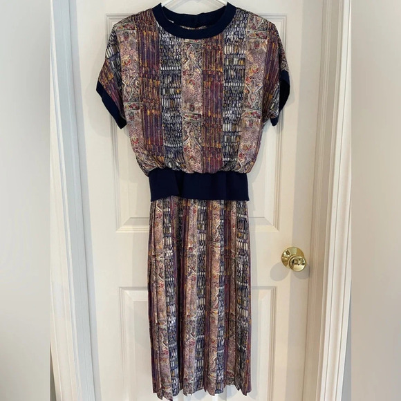 Stuart Alan Petites 80’s Blouson Dress Satin Size 4 - Picture 2 of 9